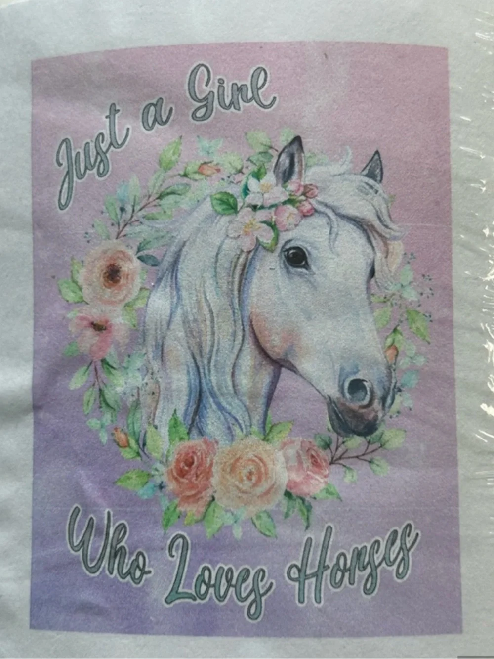 Amazon Pink/Purple Horse Floral Throw Blanket